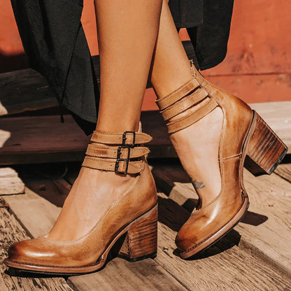 Women's Leather Ankle Boots Chic Elegant Everyday Style