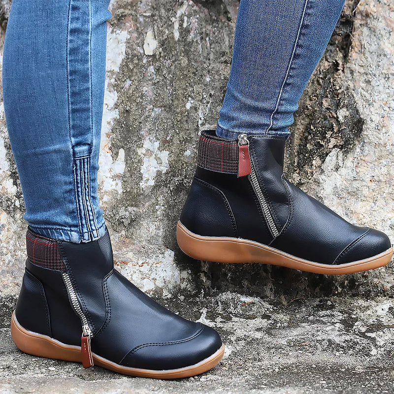 Women's Orthopedic Waterproof Ankle Boots Zipper Casual Comfort