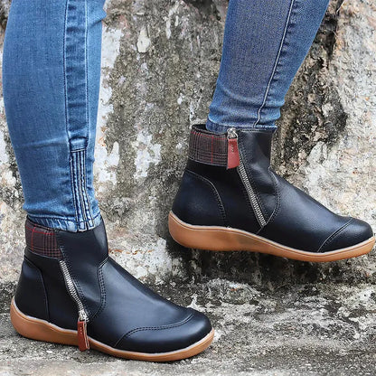 Women's Orthopedic Waterproof Ankle Boots Zipper Casual Comfort