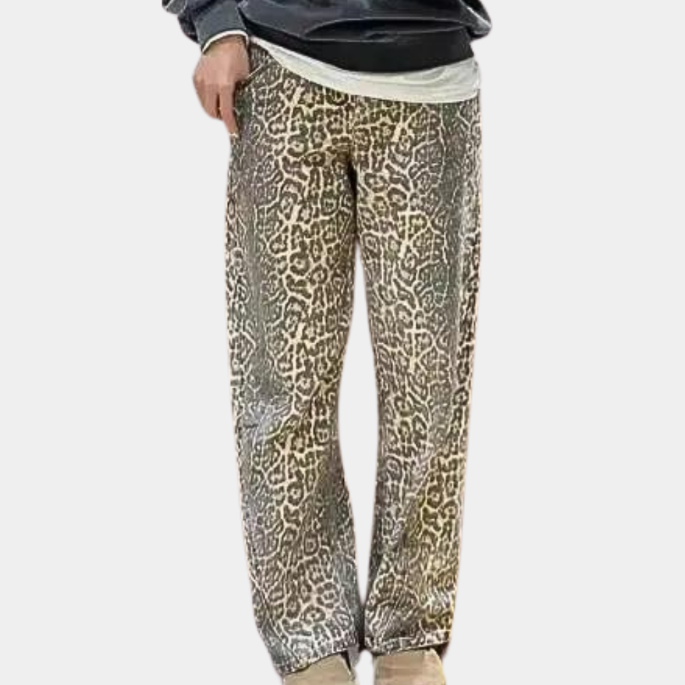 Women's Leopard Print Trousers High Waisted Lounge Casual Everyday Wear