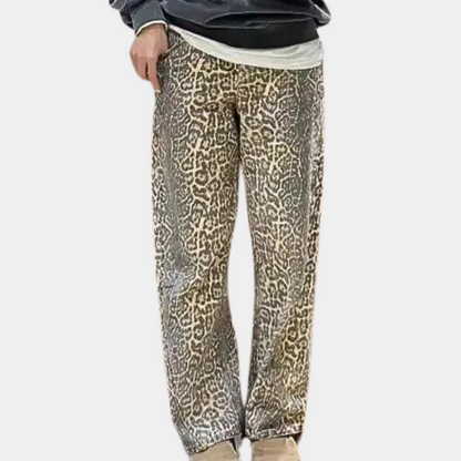 Women's Leopard Print Trousers High Waisted Lounge Casual Everyday Wear