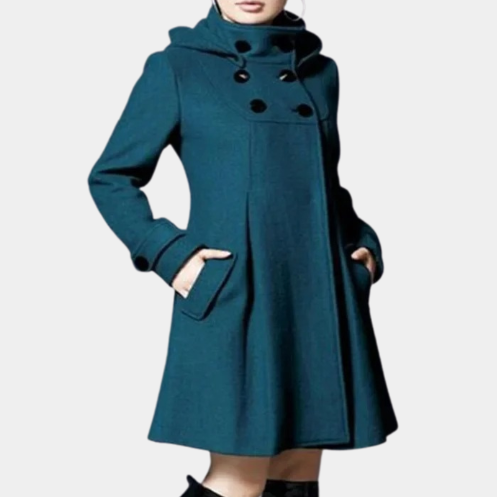Women's Winter Coat Structured Design Straight Fit Navy Black
