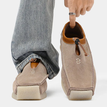 Men's High Top Loafers Slip On Toggle Closure Contrast Stitching Casual