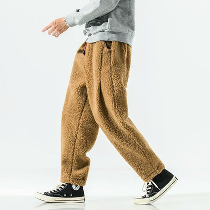 Men's Track Pants Textured Drawstring Waistband Elastic Cuff Casual