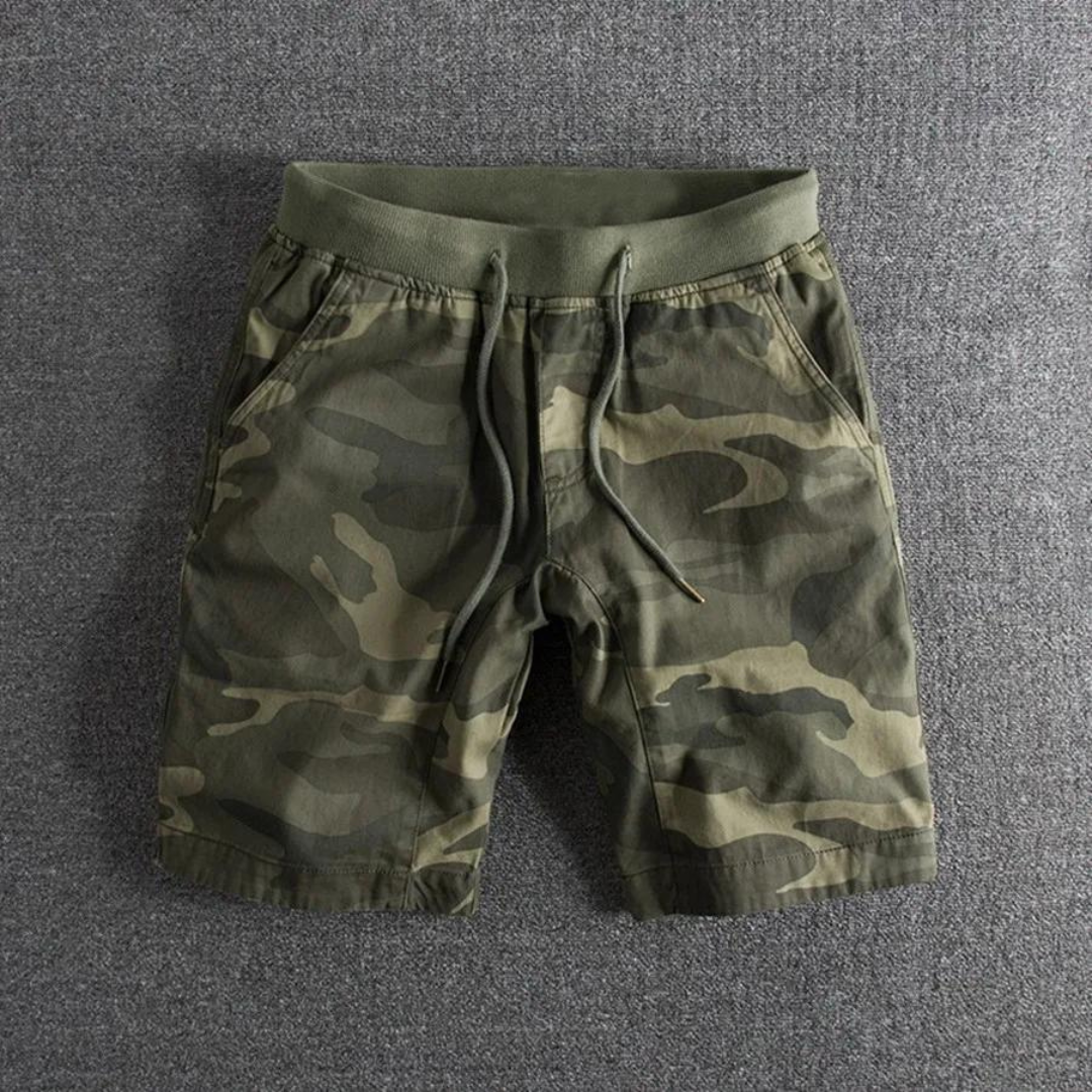 Men's Camouflage Shorts Knee Length Drawstring Elastic Waist Casual