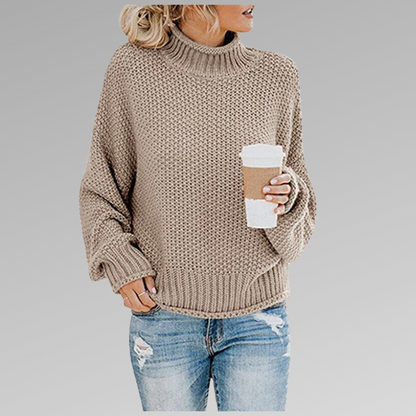 Women's Oversized Winter Sweater Chunky Knit Turtleneck Warm Relaxed Fit Cosy Pullover Ladies Knitted Jumper Casual Everyday
