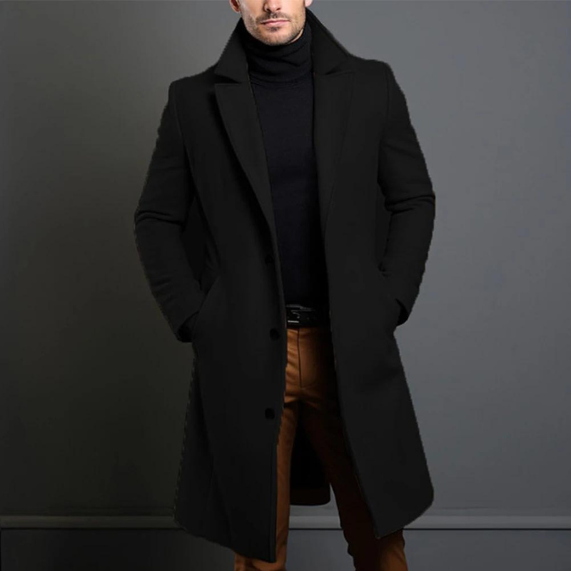 Men's Winter Coat Classic Structured Formal Casual Everyday Charcoal