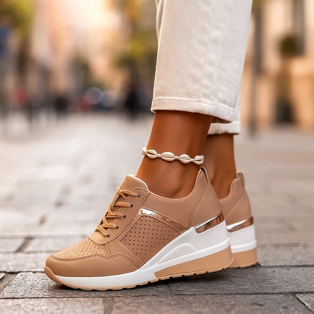 Women's Platform Sneakers Lace Up Casual Everyday Trainers