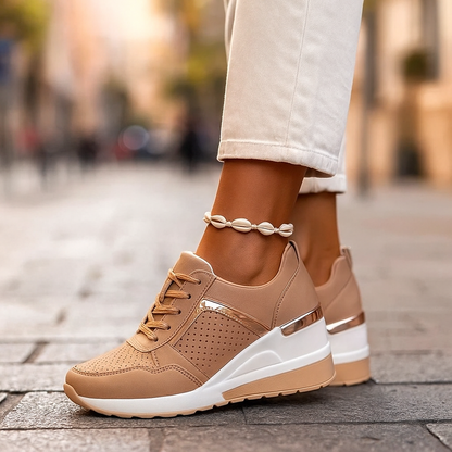 Women's Platform Sneakers Lace Up Casual Everyday Trainers