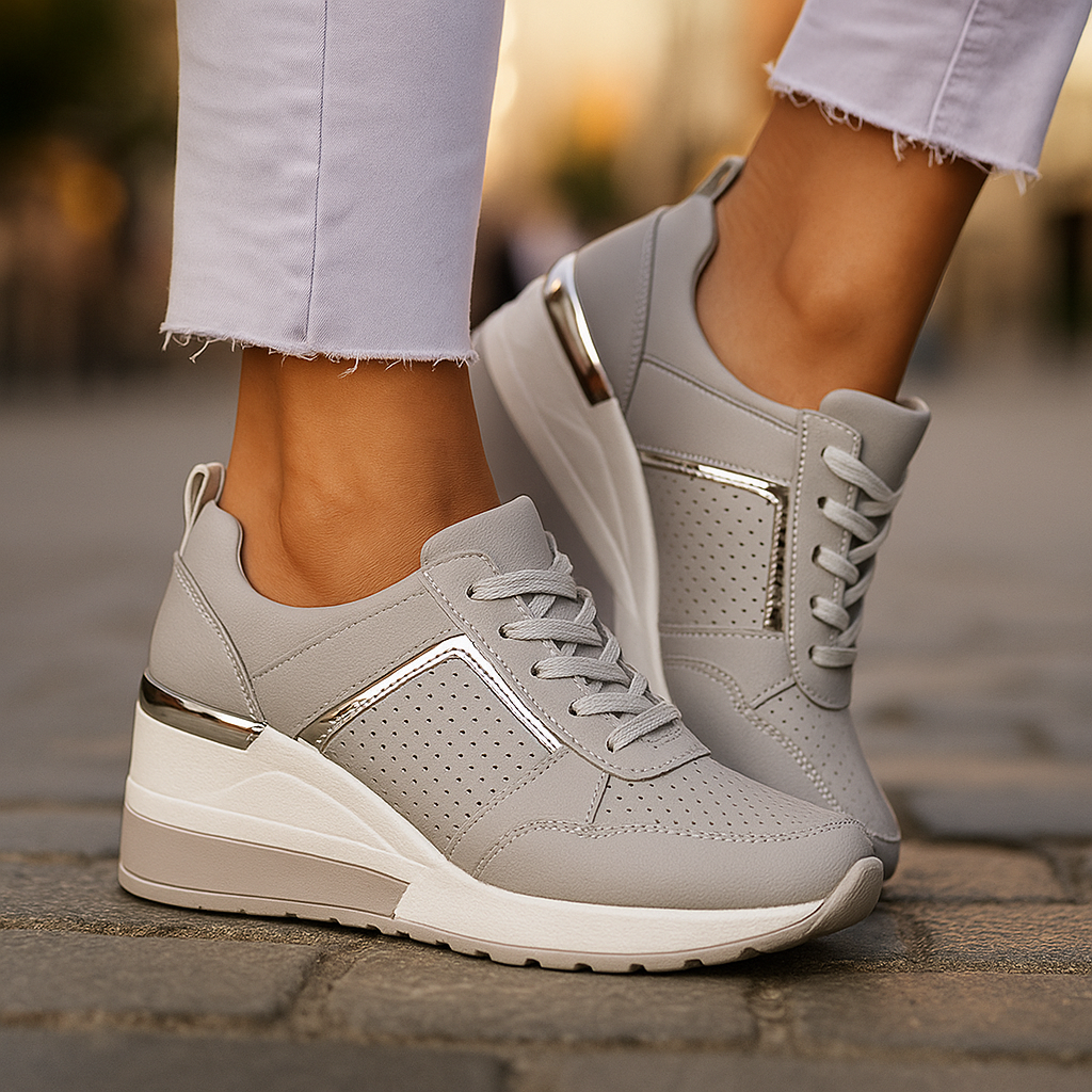 Women's Platform Sneakers Lace Up Casual Everyday Trainers