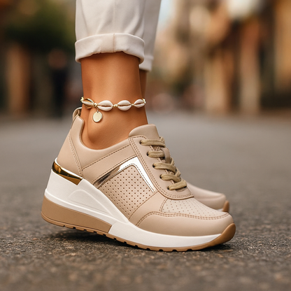 Women's Platform Sneakers Lace Up Casual Everyday Trainers