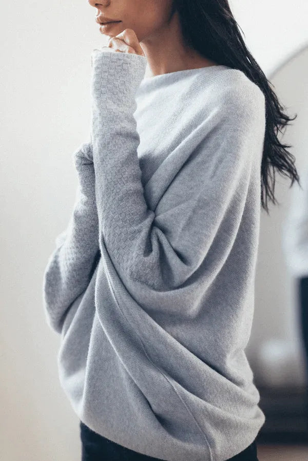 Asymmetric Cashmere Blend Jumper Women Elegant Comfortable Soft Knit