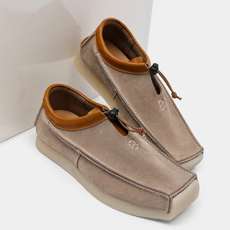 Men's High Top Loafers Slip On Toggle Closure Contrast Stitching Casual