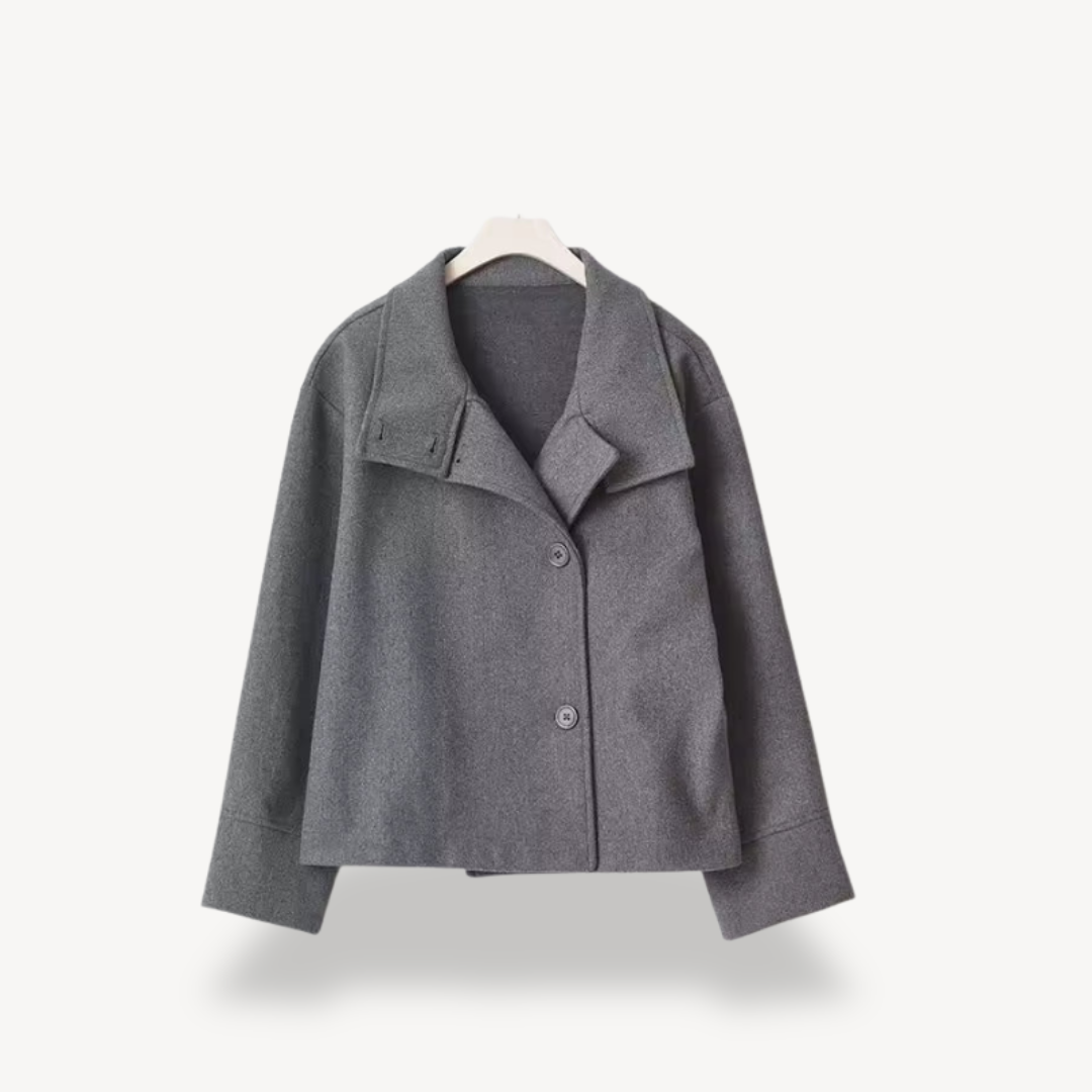 Women's Winter Coat Button Closure Tailored Elegant Warm Jacket