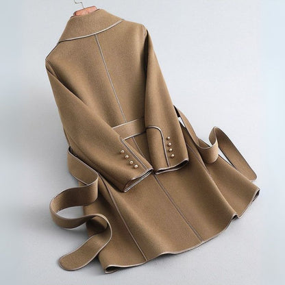 Women's Longline Trench Coat Belted Wrap Tailored Smart Casual Formal