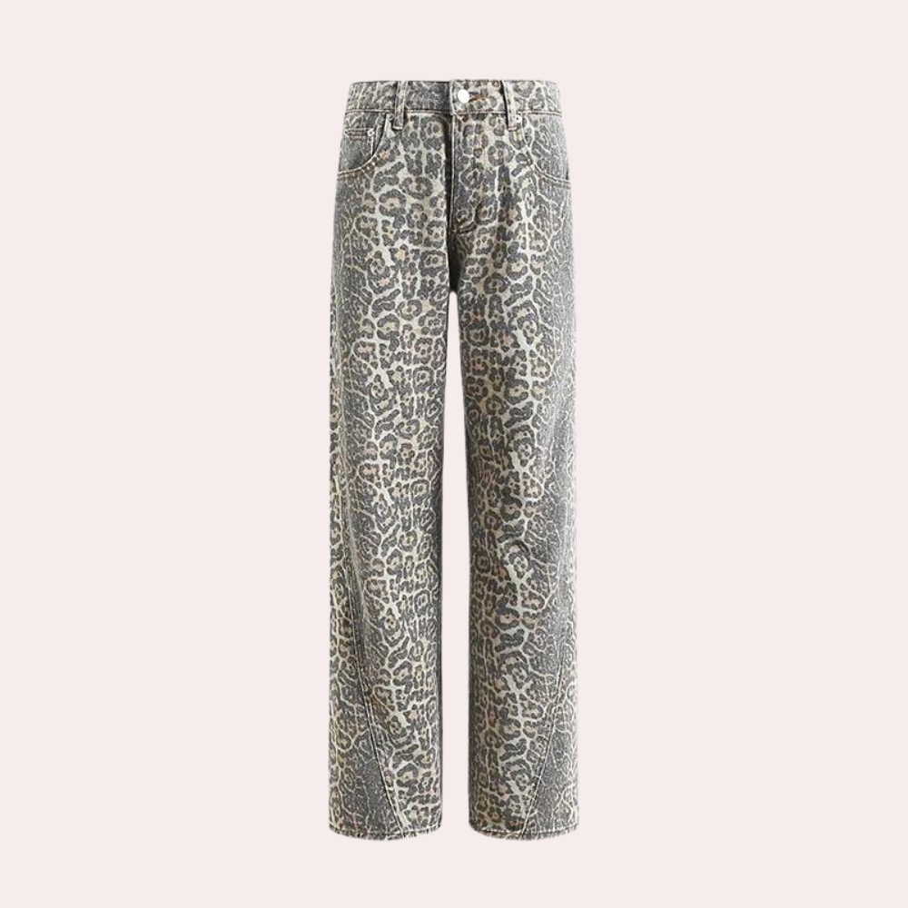 Women's Leopard Print Trousers High Waisted Lounge Casual Everyday Wear