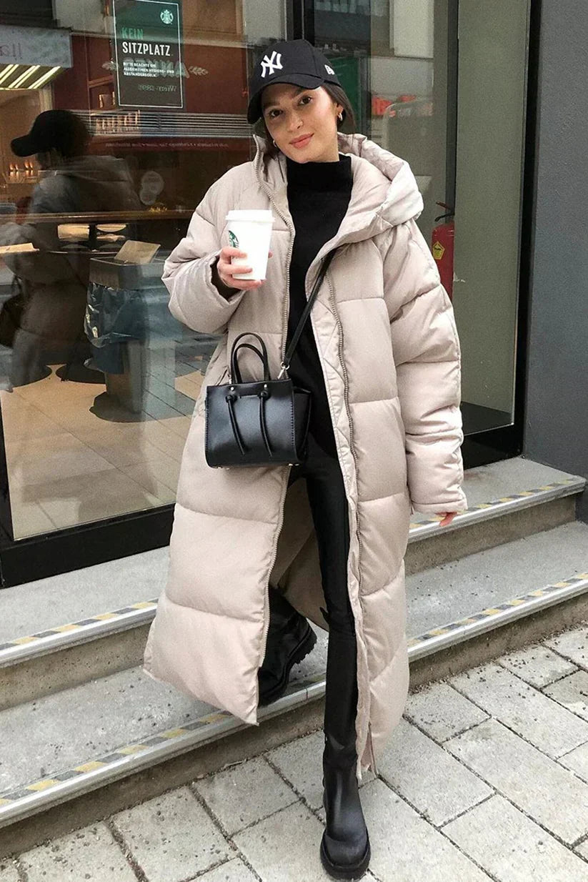 Women's Long Puffer Coat Winter Warm Stylish Jacket