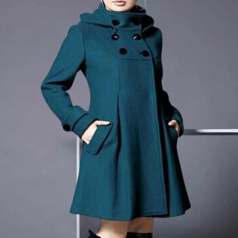 Women's Winter Coat Structured Design Straight Fit Navy Black