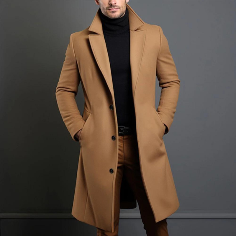 Men's Winter Coat Classic Structured Formal Casual Everyday Charcoal