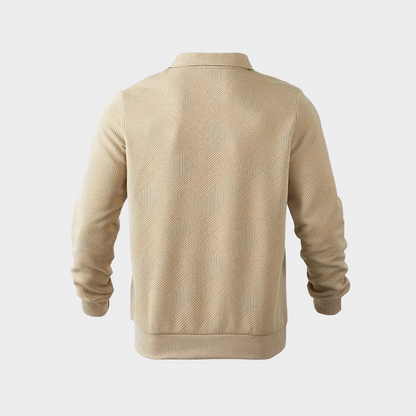 Men's Half Zip Pullover Casual Sweatshirt Long Sleeve Polo Style