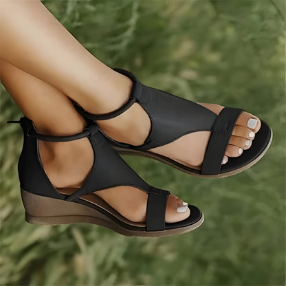Fillippa Wedge Sandal Elegant Cork Sole Ankle Strap Women's Comfort