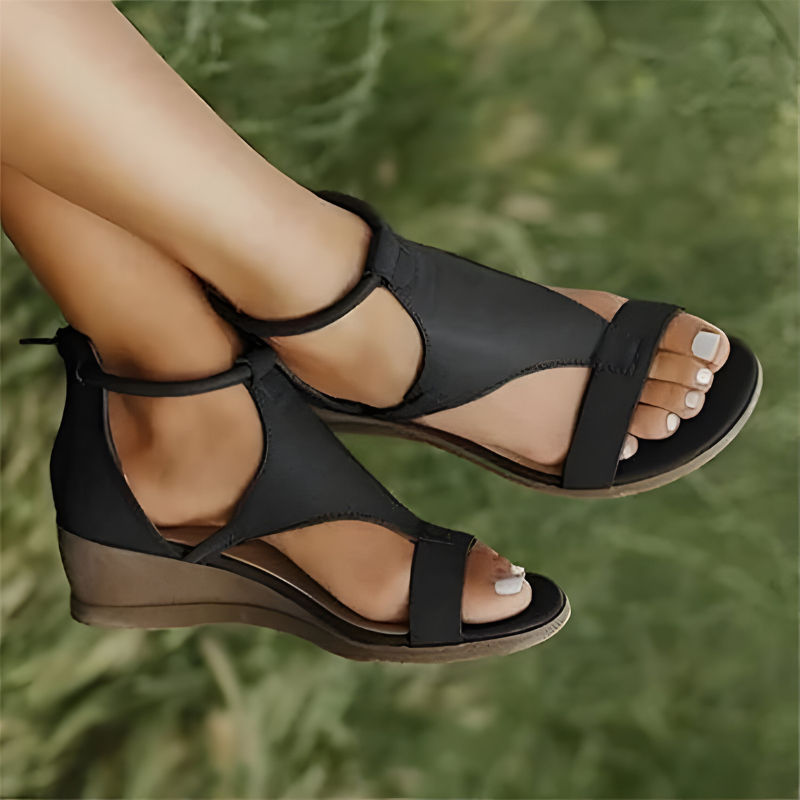 Fillippa Wedge Sandal Elegant Cork Sole Ankle Strap Women's Comfort