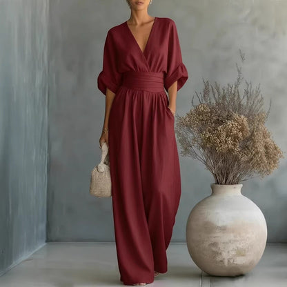 Sophia Merriweather women's jumpsuit in Wine Red