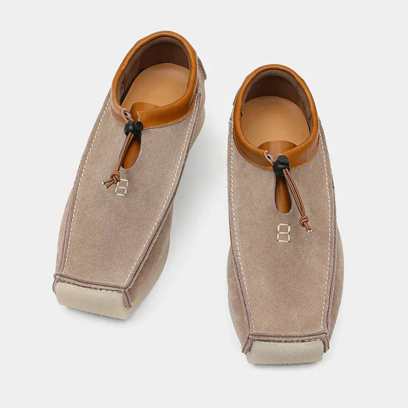 Men's High Top Loafers Slip On Toggle Closure Contrast Stitching Casual