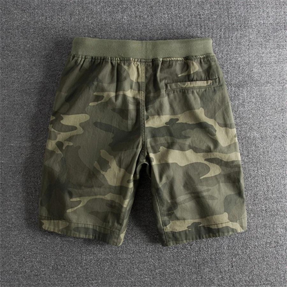 Men's Camouflage Shorts Knee Length Drawstring Elastic Waist Casual