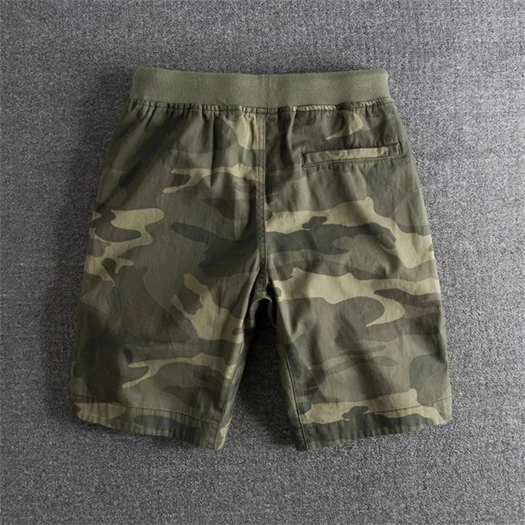 Noor | Men's Camouflage Shorts Elasticated Drawstring Waist Side and Welt Pockets-1