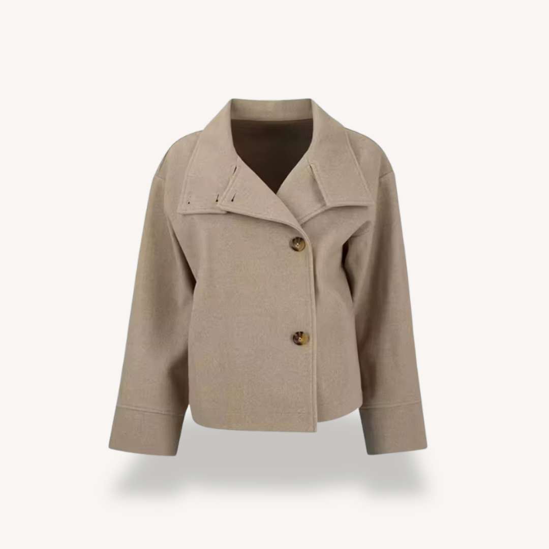 Women's Winter Coat Button Closure Tailored Elegant Warm Jacket