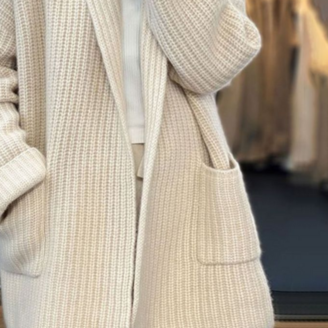 Women's Oversized Wool Cardigan Ribbed Open Front Beige Camel Relaxed Knit Layering Jumper Casual Lounge Cosy Everyday Plus Size S-5XL