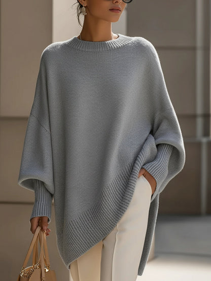 Women's Oversized Poncho Wrap Beige Black Olive Cosy Layering Cape Shawl Relaxed Fit Casual Elegant All Season Knit Style