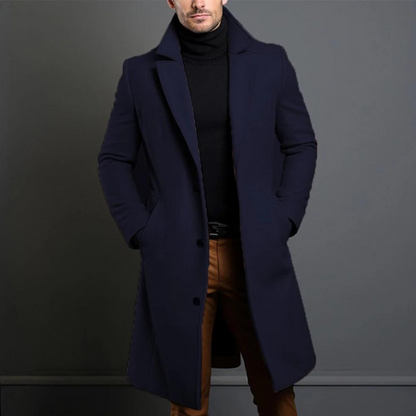 Men's Winter Coat Classic Structured Formal Casual Everyday Charcoal