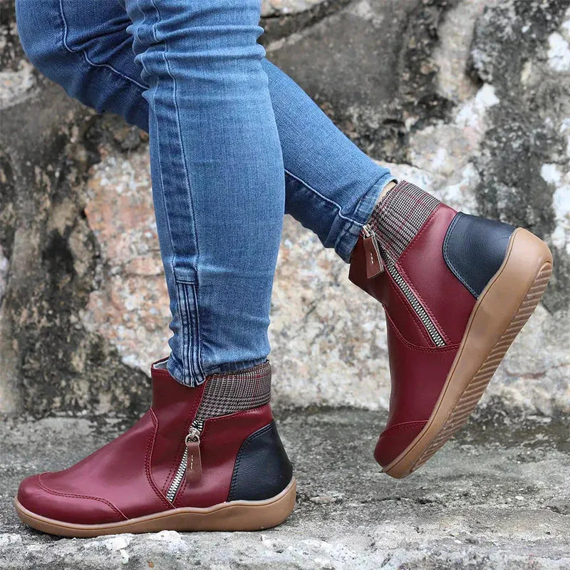Women's Orthopedic Waterproof Ankle Boots Zipper Casual Comfort