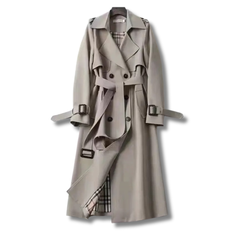 Trench Coat Women Belted Classic Style Waterproof Elegant Everyday Outerwear