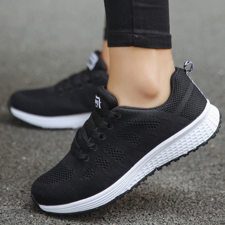 Women's Running Shoes Cushioned Lace-Up Athletic Trainers