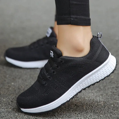 Women's Running Shoes Cushioned Lace-Up Athletic Trainers