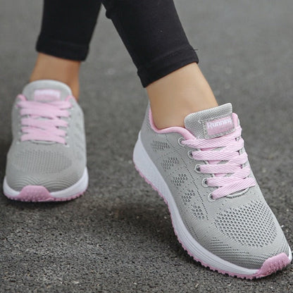 Women's Running Shoes Cushioned Lace-Up Athletic Trainers