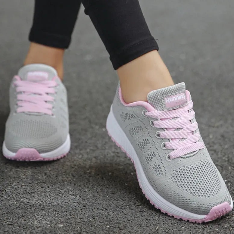 Women's Running Shoes Cushioned Lace-Up Athletic Trainers