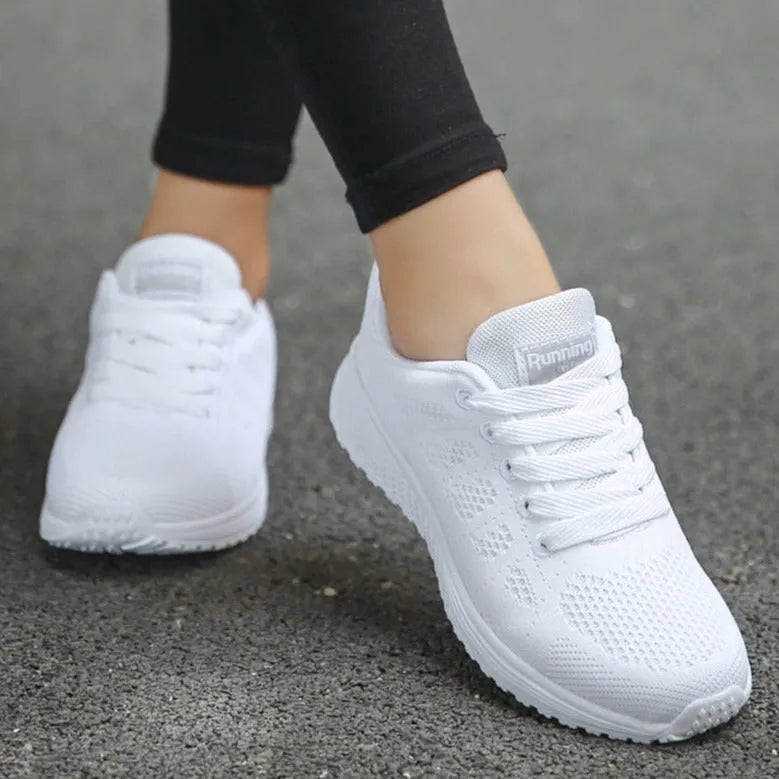 Women's Running Shoes Cushioned Lace-Up Athletic Trainers
