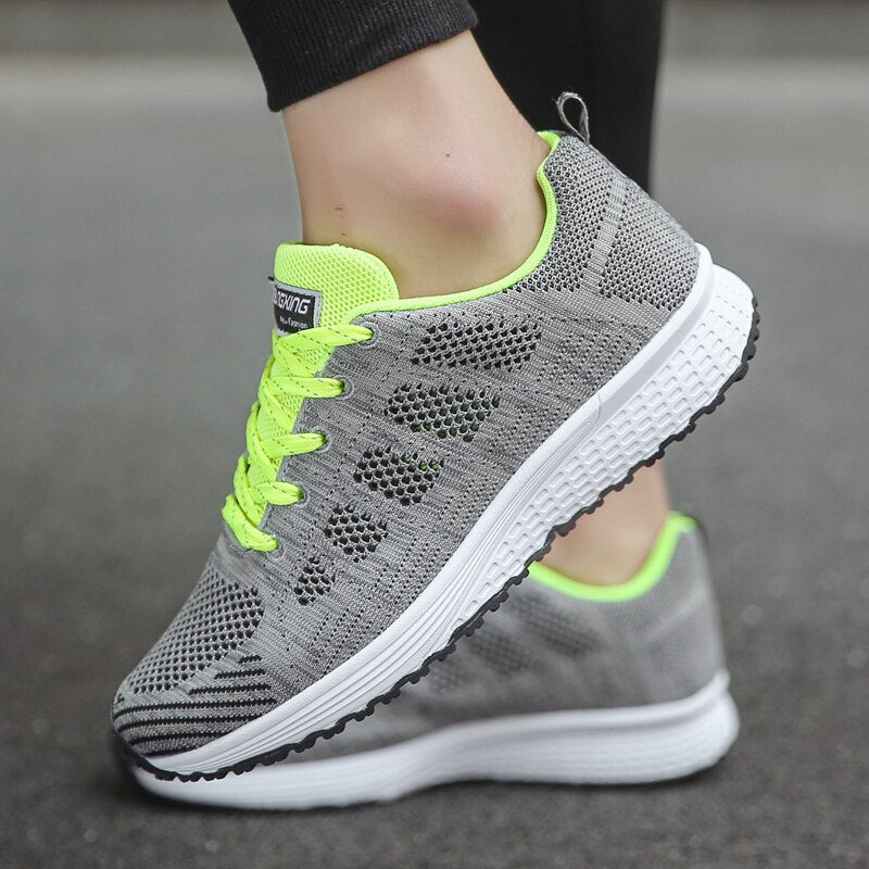 Women's Running Shoes Cushioned Lace-Up Athletic Trainers