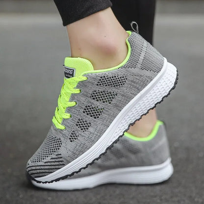 Women's Running Shoes Cushioned Lace-Up Athletic Trainers