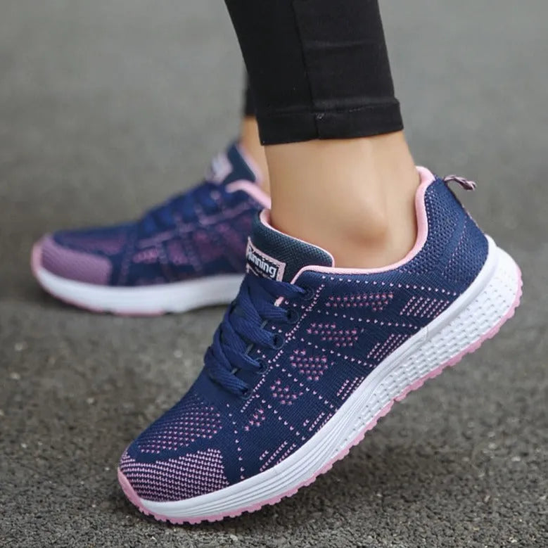Women's Running Shoes Cushioned Lace-Up Athletic Trainers