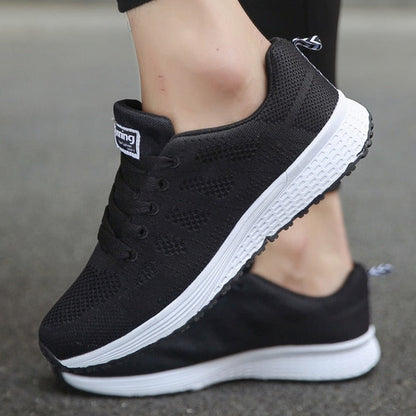Women's Running Shoes Cushioned Lace-Up Athletic Trainers