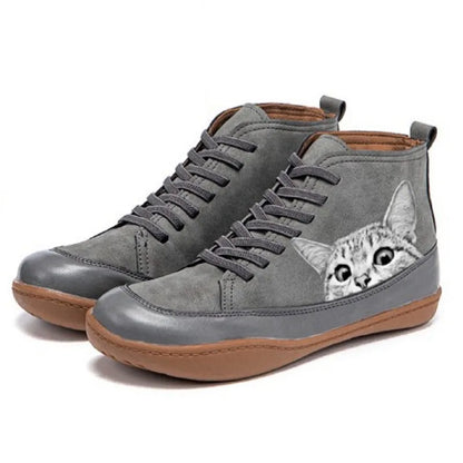 High-Top Sneakers Women's Chic Leather Ankle Support Urban Style