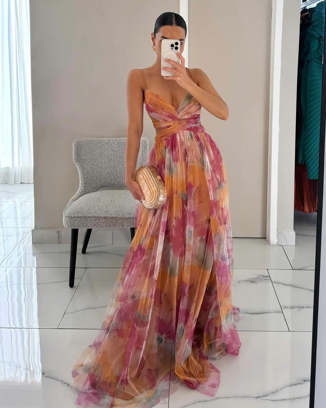 Cindy maxi dress in Orange