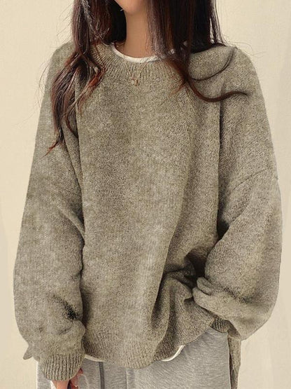 Women's Knit Sweater Long Sleeve Round Neck Cosy Knitwear Jumper Casual Warm Pullover Everyday Layering Top Winter Autumn
