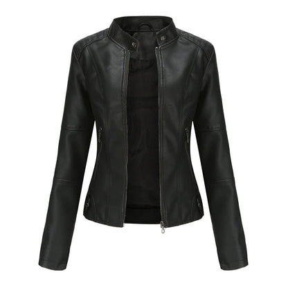Women's Leather Jacket Fitted Elegant Classic Style Martha