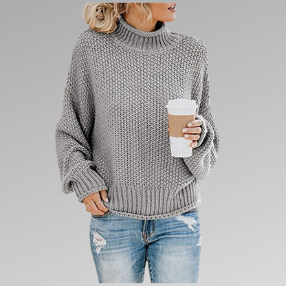 Women's Oversized Winter Sweater Chunky Knit Turtleneck Warm Relaxed Fit Cosy Pullover Ladies Knitted Jumper Casual Everyday